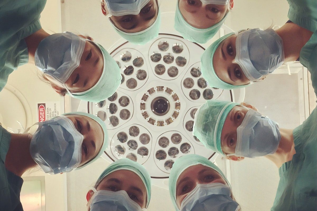 A surgical team in theatre